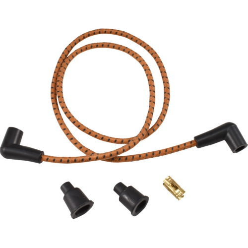 Drag Specialties - Drag Specialties Universal Braided Spark Plug Wires - Brown/Black - 2104-0397