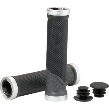 Moose Racing - Moose Racing Bike Mountain Lock-On Grips - Black/Gray - PRO-627EP