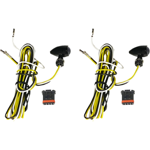 Custom Dynamics - Custom Dynamics Micro Bullet LED Turn Signal - Amber/White V2 LED, Black Finish - CD-MICRO-AW2-B