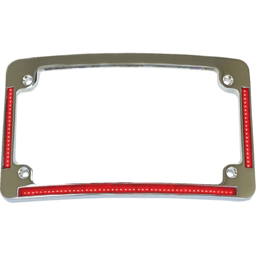 Custom Dynamics - Custom Dynamics Radius License Plate Frame with Red Leds- Chrome - TF08-C