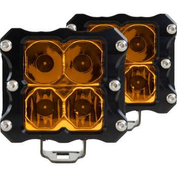 Heretic Studio - Heretic Studio 6-Series Quattro Combination Spot/Flood Light - Black with Amber Lens Pair - 52221
