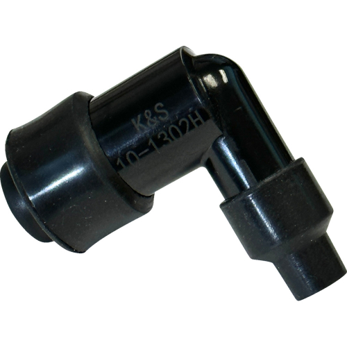 K&S Technologies - K&S Technologies Spark Plug Resistor Cover - 90 deg. Elbow Type - 10/12/14mm. - Black Plastic - 10-1302H