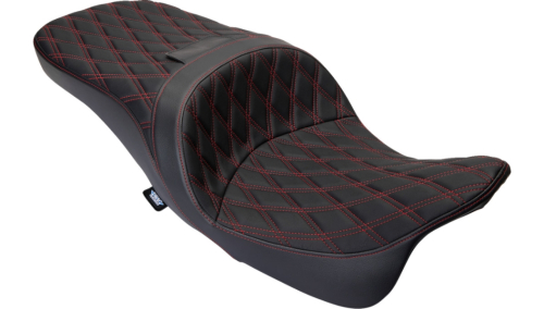 Drag Specialties - Drag Specialties Freedom Touring Seats - Double Diamond - Red Thread - 0801-1484