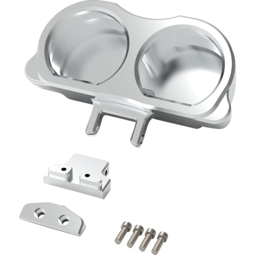 LA Choppers - LA Choppers Dual Gauge Mount for Performance Risers - Raw Aluminium - LA-7397-03R