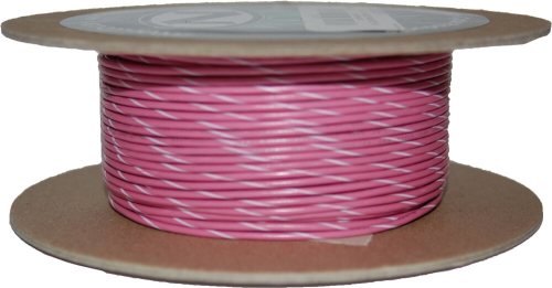 Namz - Namz 100-Foot OEM Color Wire Spool - 20 Gauge - Pink/White Stripe - NWR-109-100-20