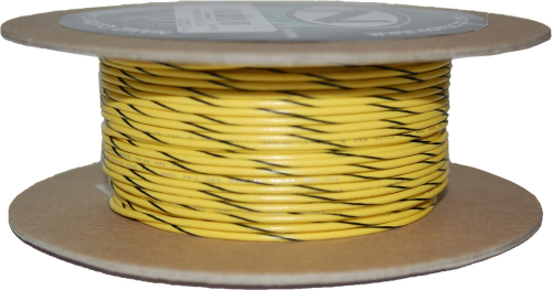 Namz - Namz 100-Foot OEM Color Wire Spool - 20 Gauge - Yellow/Black Stripe - NWR-40-100-20