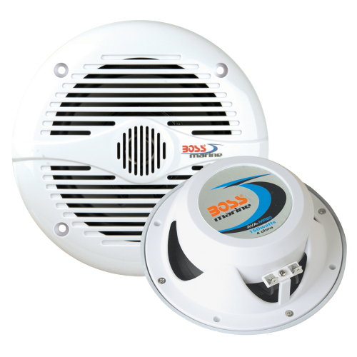 Boss Audio - Boss Audio MR50W 5.25" Round Marine Speakers - (Pair) White