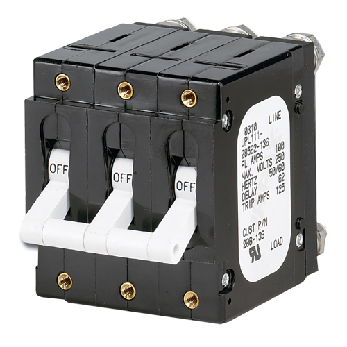 Paneltronics - Paneltronics 'C' Frame Magnetic Circuit Breaker - 100 Amp - Triple Pole - White