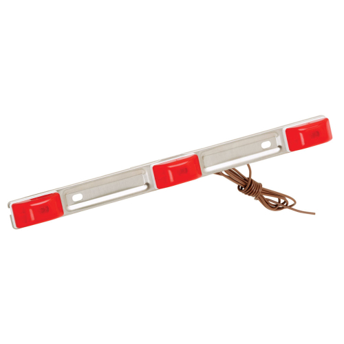Wesbar - Wesbar Red Waterproof ID Light Bar - Stainless Steel - White Base