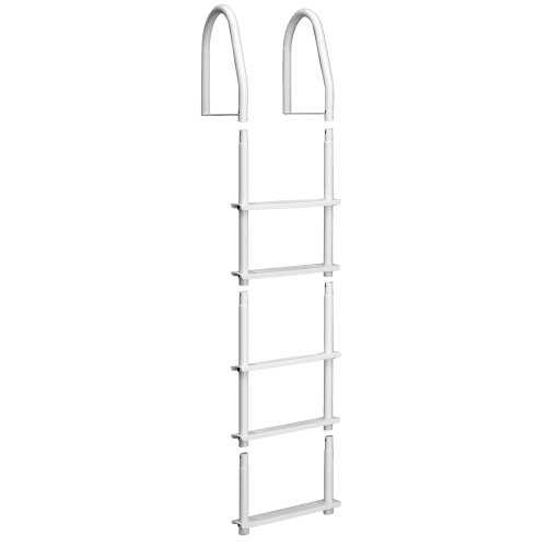 Dock Edge - Dock Edge Fixed 5 Step Ladder Bight White Galvalume