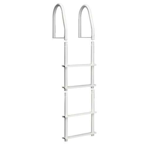 Dock Edge - Dock Edge Fixed 4 Step Ladder Bright White Galvalume