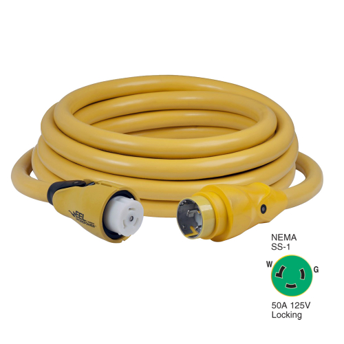 Marinco - Marinco CS503-25 EEL 50A 125V Shore Power Cordset - 25' - Yellow