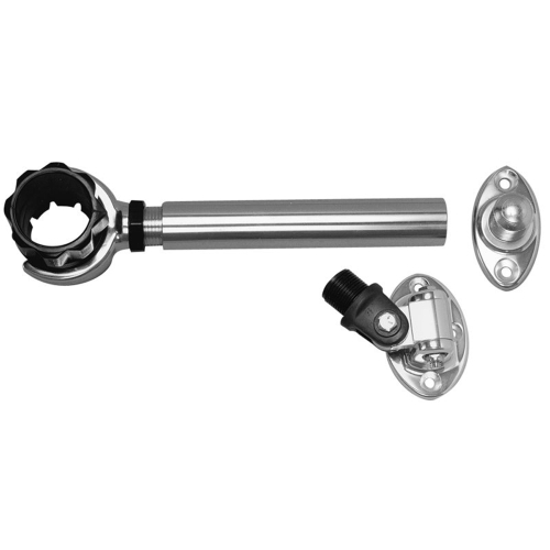 Rupp Marine - Rupp Threaded Antenna Support w/6" Flat Mount, Oval 4-Way Base & 1.5" Collar