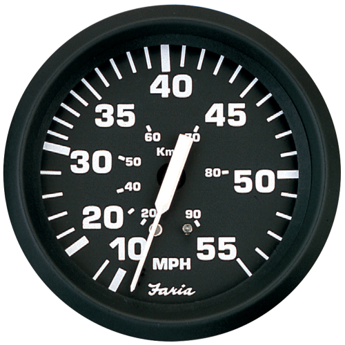 Faria Beede Instruments - Faria Euro Black 4" Speedometer - 55MPH (Pitot)