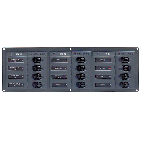 BEP Marine - BEP DC Panel - 12-Way - No Meter - Horizontal