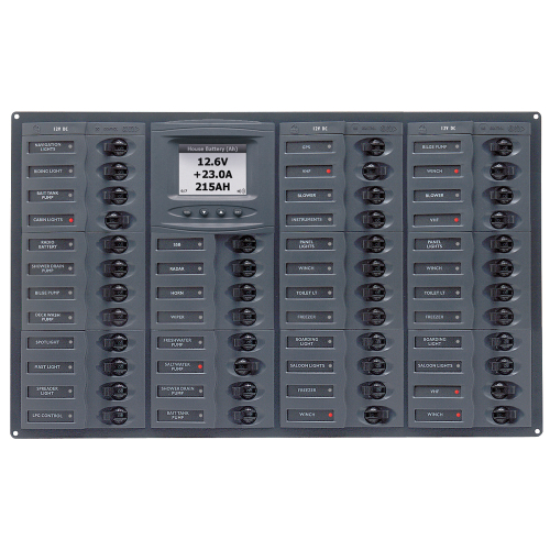 BEP Marine - BEP Millennium Series DC Circuit Breaker Panel w/Digital Meters, 44SP DC12V Horizonal