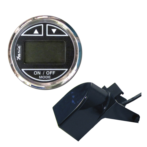 Faria Beede Instruments - Faria Chesapeake Black 2" Depth Sounder w/Transom Mount Transducer
