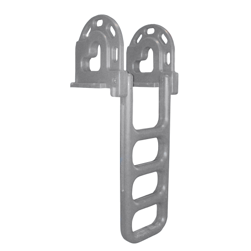 Dock Edge - Dock Edge Flip-Up Polyethylene Roto Molded 4-Step Dock Ladder - Grey