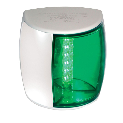 Hella Marine - Hella Marine NaviLED PRO Starboard Navigation Lamp - 3nm - Green Lens/White Housing