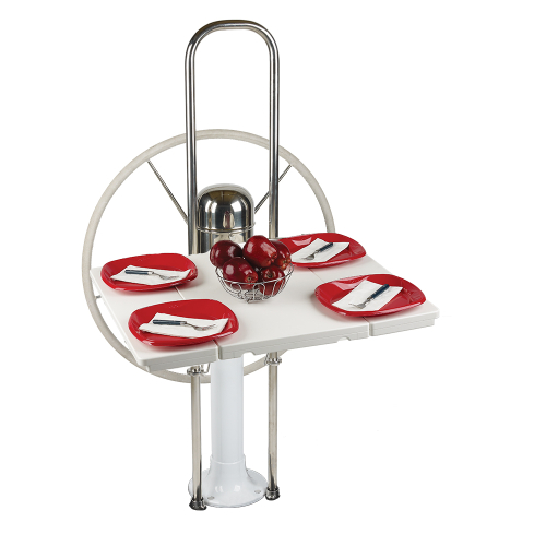 Edson Marine - Edson White Poly Fold Down Drop Leaf Table - Edson 9-1/2" Guard w/ 1", 1-1/8", 1-1/4"