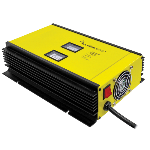 Samlex America - Samlex 80A Battery Charger - 12V - 2-Bank - 3-Stage w/Dip Switch &amp; Lugs - Includes Temp Sensor