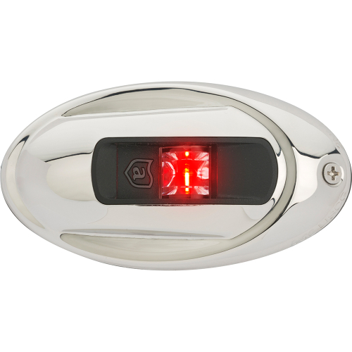 Attwood Marine - Attwood LightArmor Vertical Surface Mount Navigation Light - Oval - Port (red) - Stainless Steel - 2NM