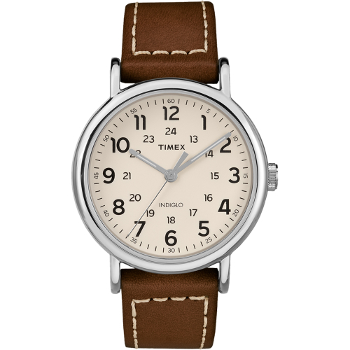 Timex - Timex Weekender&reg; 2-Piece Leather Strap Watch - Cream