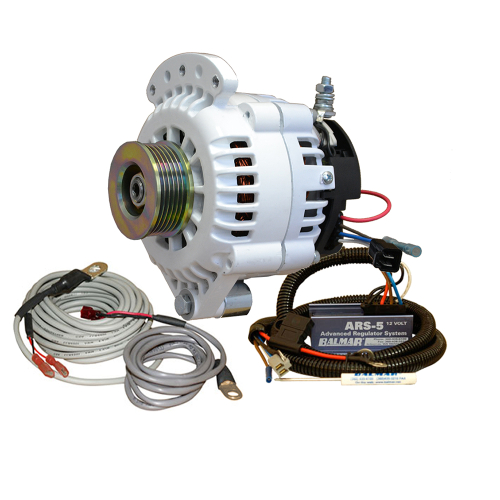 Balmar - Balmar 621 Series Alternator - Spindle Mount(Single Foot) Charging Kit - K6 Serpentine Pulley - 100A - 12V