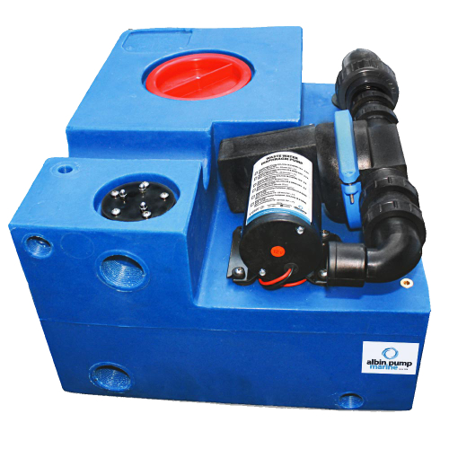 Albin Pump Marine - Albin Pump 12 Gallon (47L) Waste Water Tank CPL Diaphragm - 12V