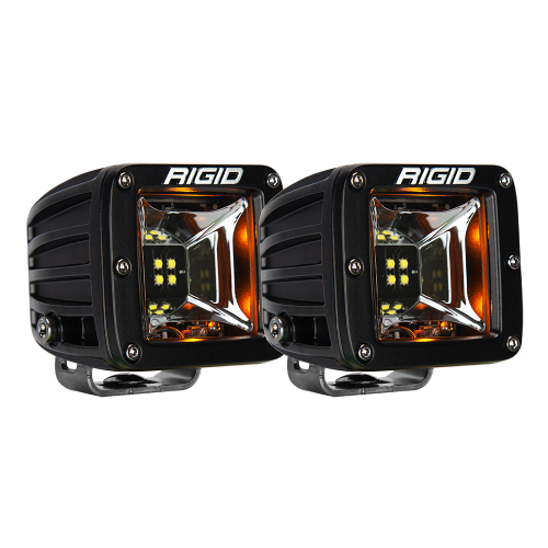 RIGID Industries - RIGID Industries Radiance Scene Lights - Surface Mount Pair - Black w/Amber LED Backlights