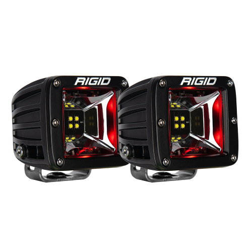 RIGID Industries - RIGID Industries Radiance Scene Lights - Surface Mount Pair - Black w/Red LED Backlight