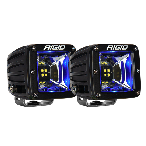 RIGID Industries - RIGID Industries Radiance Scene Lights - Surface Mount Pair - Black w/Blue LED Backlight