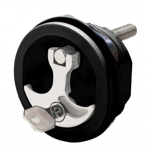Whitecap - Whitecap Compression Handle CP Zinc/Black Nylon Locking - 1/4 Turn