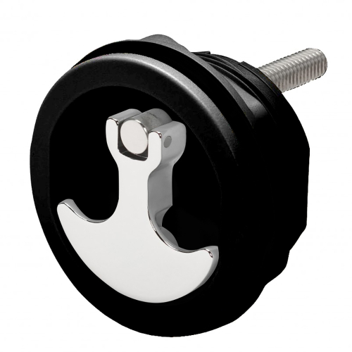 Whitecap - Whitecap Compression Handle CP Zinc/Black Nylon Non-Locking - 1/4 Turn