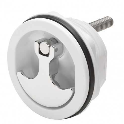 Whitecap - Whitecap Compression Handle CP Zinc/White Nylon Non-Locking - 1/4 Turn