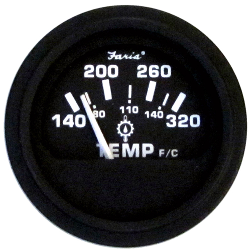 Faria Beede Instruments - Faria 2" Heavy-Duty Oil Temp Gauge (140&deg; to 320&deg; F/C)