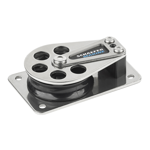 Schaefer Marine - Schaefer Series 5 Flat Base Cheek Block - Stainless Steel Cheeks