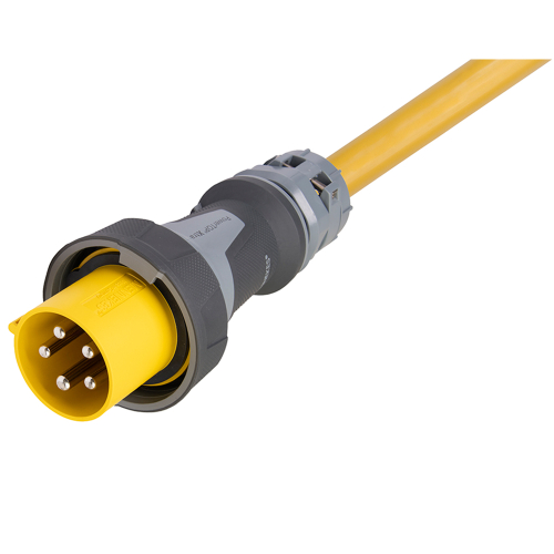 Marinco - Marinco 100 Amp 120/208V 4-Pole, 5-Wire Shore Power Cable - No Neutral Wire - One-Ended Male Only Cord - Blunt Cut - 125&#39;
