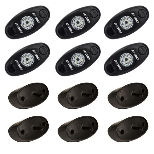 RIGID Industries - RIGID Industries A-Series Rock Light Kit - 6 Amber Lights - Black