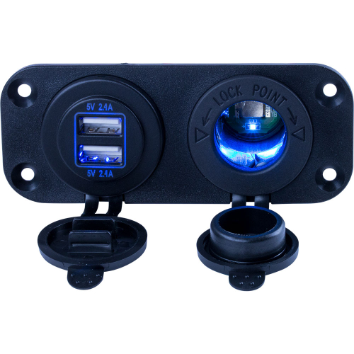Sea-Dog - Sea-Dog Double USB &amp; Power Socket Panel