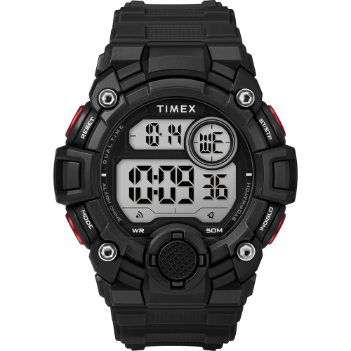 Timex - Timex Men&#39;s A-Game DGTL 50mm Watch - Black/Red