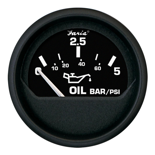 Faria Beede Instruments - Faria Euro Black 2" Oil Pressure Gauge - Metric (5 Bar)