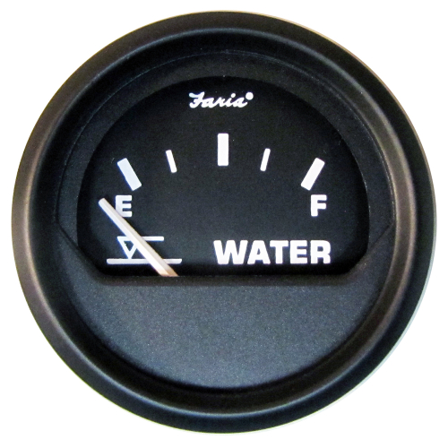 Faria Beede Instruments - Faria Euro Black 2" Tank Level Gauge - Potable Water