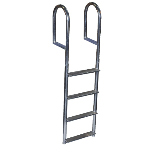 Dock Edge - Dock Edge Welded Aluminum Fixed Wide Step Ladder - 4-Step