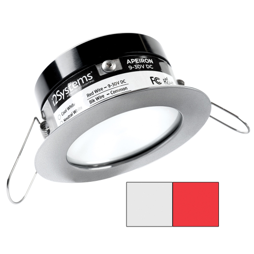 I2Systems Inc - i2Systems Apeiron PRO A503 - 3W Spring Mount Light - Round - Cool White &amp; Red - Brushed Nickel Finish