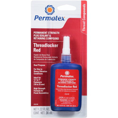 Permatex - Permatex Permanent Strength Threadlocker RED &amp; Cup/Core Plug Sealant Retaining Compound - 36ml