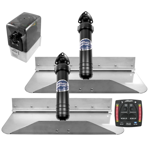 Bennett Marine - Bennett Marine 18x9 Hydraulic Trim Tab System w/One Box Indication