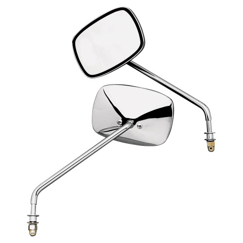 Emgo - Emgo Universal Screw-In Mount Mirror - Long Stem - Plain Face - Pair - 20-21705