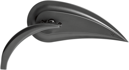 Arlen Ness - Arlen Ness Micro Die-Cast Rad III Teardrop Mirror - Left - Die-Cast Stem - Black - 13-092