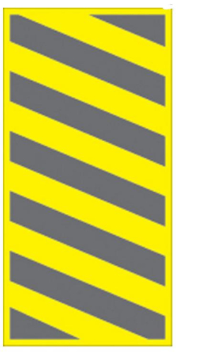 Voss - Voss 6x12in. Trail Sign - Left Hazard (Yellow) - 459 BCL YR